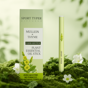 Herbal Diffusion Pen with Mullein, Thyme & Mint Extracts – Natural Lung Detox & Oral Freshening | Plant-Based, Non-Smoking, Non-Electric, Alcohol-Free Solution