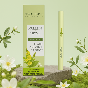 Herbal Diffusion Pen with Mullein, Thyme & Mint Extracts – Natural Lung Detox & Oral Freshening | Plant-Based, Non-Smoking, Non-Electric, Alcohol-Free Solution