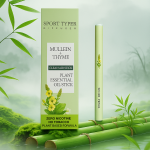 Herbal Diffusion Pen with Mullein, Thyme & Mint Extracts – Natural Lung Detox & Oral Freshening | Plant-Based, Non-Smoking, Non-Electric, Alcohol-Free Solution