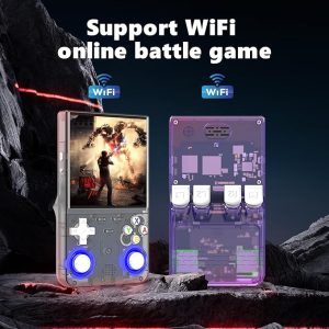 R36Ultras Retro Handheld Game Console With Open Source Linux System,4.0-Inch IPS Screen,64GB TF Card Contains 15,000+ Games, WIFI-Enabled Retro Games Console Handheld Emulator Console-Black