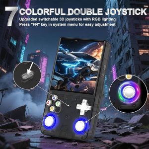 R36Ultras Retro Handheld Game Console With Open Source Linux System,4.0-Inch IPS Screen,64GB TF Card Contains 15,000+ Games, WIFI-Enabled Retro Games Console Handheld Emulator Console-Black