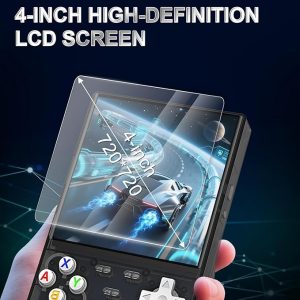 R36Ultras Retro Handheld Game Console With Open Source Linux System,4.0-Inch IPS Screen,64GB TF Card Contains 15,000+ Games, WIFI-Enabled Retro Games Console Handheld Emulator Console-Black