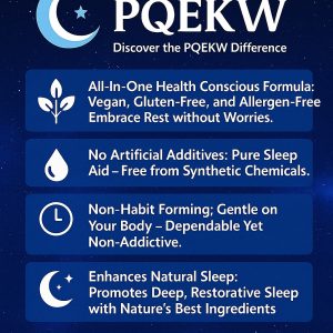 PQEKW Deep Sleep Melatonin Gummies, 60-Count, for a Restful Night's Sleep